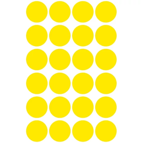 Etikett címke, jelölésre o18 mm, 24 címke/ív, 4 ív/doboz, Avery sárga