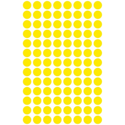 Etikett címke, jelölésre o8 mm, 104 címke/ív, 4 ív/doboz, Avery sárga