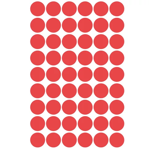 Etikett címke, o12mm, jelölésre, 54 címke/ív, 5 ív/doboz, Avery piros