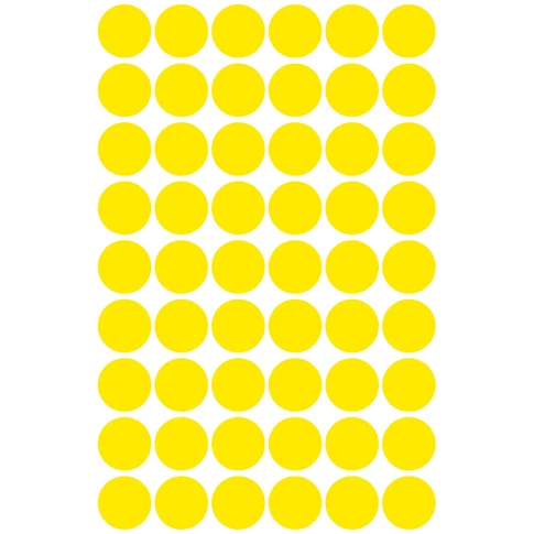 Etikett címke, jelölésre o12 mm, 54 címke/ív, 5 ív/doboz, Avery sárga