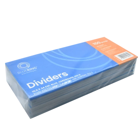 Elválasztócsík, karton 190g. 10,5x24cm, 100 db/csomag, Bluering® kék