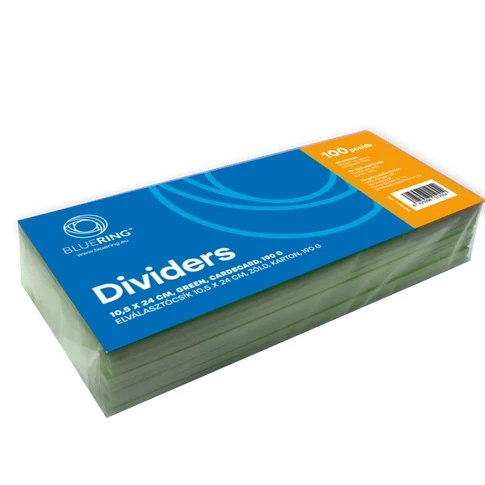 Elválasztócsík, karton 190g. 10,5x24cm, 100 db/csomag, Bluering® zöld