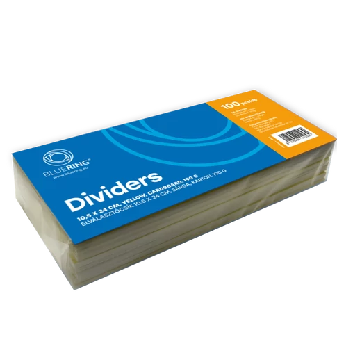 Sárga karton elválasztó csík 10,5 × 24 cm, 190 g –  rendszerezéshez