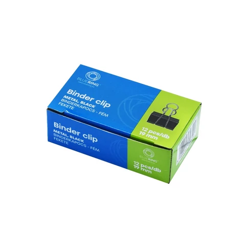 19 mm-es binderkapcsok Bluering márkától – erős fém kapcsok papírok összefogásához, 12 db/doboz