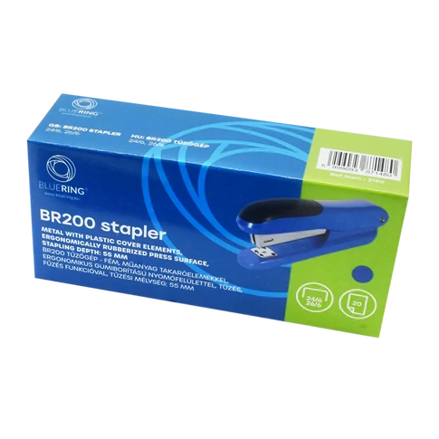 Tűzőgép 20lap, 24/6, Bluering® BR200 kék test