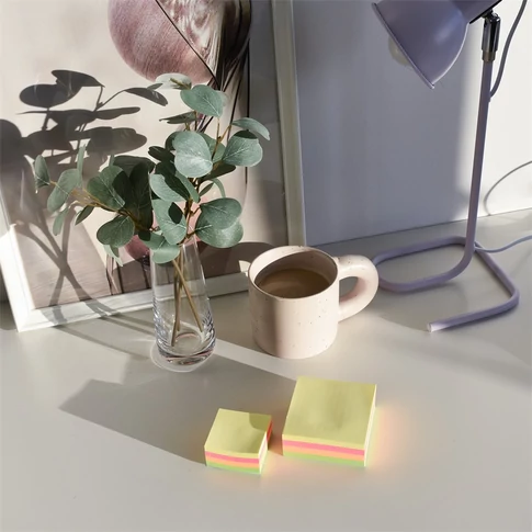 Bluering® öntapadós jegyzettömb, 76×76 mm, 320 lap, neon színekben