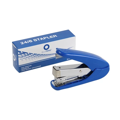 Tűzőgép 24/6 26/6 24/8, könnyített tűzés 40 lap BLUERING kék