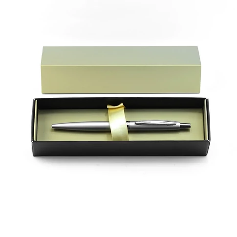 Golyóstoll 0,8mm, fém, rozsdamentes acél test, díszdobozban Bluering® Metal, írásszín kék