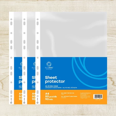 Bluering 50 db A4 Genotherm tasak, lefűzhető, extra vastag 90 mikronos