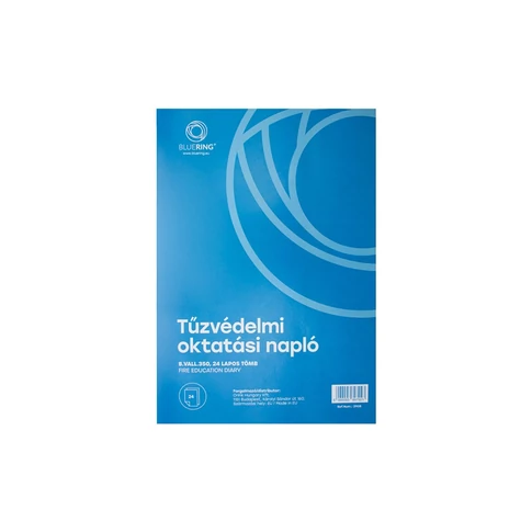 Tűzvédelmi oktatási napló 24 lap A4 álló – Bluering® BVALL350 / B.VALL.350, oktatások dokumentálásához