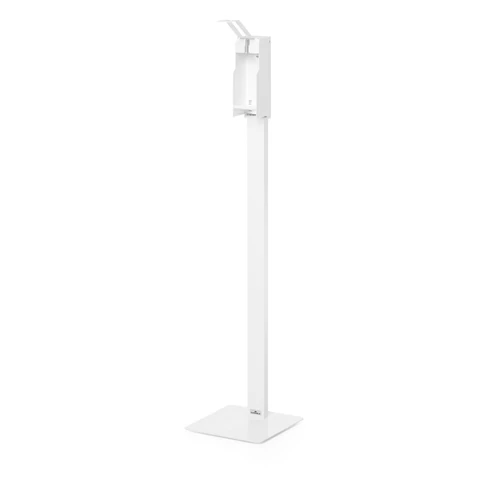 Durable fehér színű padlóállvány kézfertőtlenítő adagolóhoz – stabil, modern kialakítás, állítható magasságú