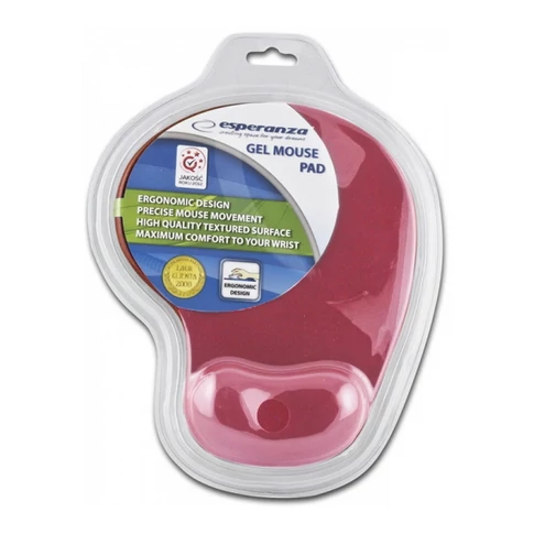 Piros színű egérpad, géltöltésű csuklótámasszal - Esperanza