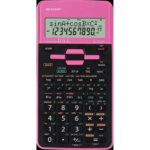 Számológép tudományos 273 funkciós 2 soros Sharp EL-531THB-PK rózsaszín