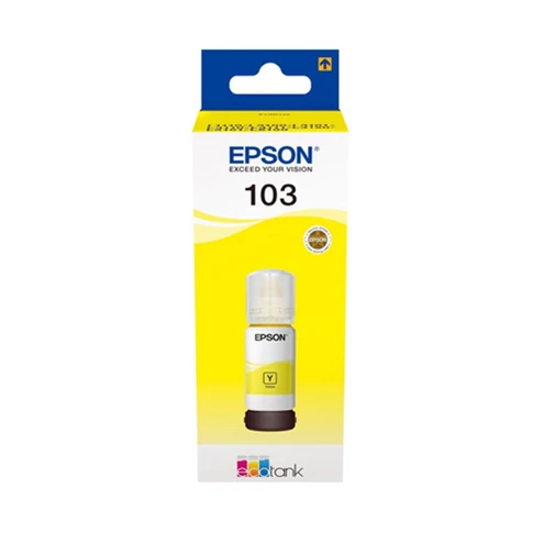 Epson 103 (T00S4) eredeti sárga tinta – original yellow ink tintapalack, tiszta színes nyomatokhoz és megbízható utántöltéshez