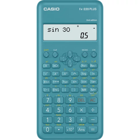 Casio FX-220 PLUS 2E tudományos számológép, 181 funkcióval, kétsoros kijelzővel, kék színben