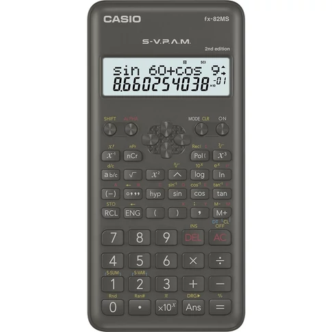 Casio FX-82MS-2E tudományos számológép fekete, 240 funkció – iskolai és érettségi feladatokhoz, gyors számoláshoz
