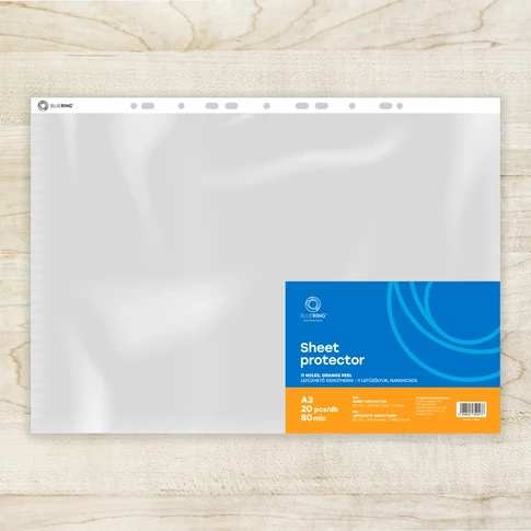 Bluering Genotherm A3 álló, 80 mikron, narancsos felületű lefűzhető tasak – 20 darabos csomag