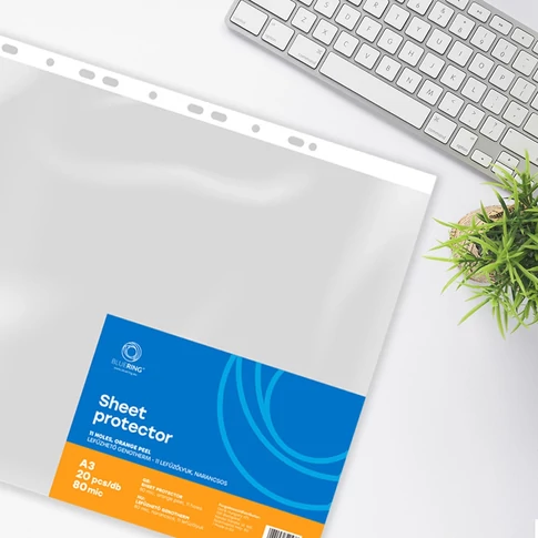 Bluering Genotherm A3 álló, 80 mikron, narancsos felületű lefűzhető tasak – 20 darabos csomag