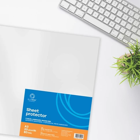 Bluering® A3 fekvő genotherm, 80 mikron, narancsos (matt) felület, lefűzhető, 20 db-os csomag