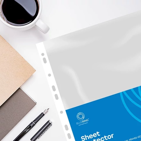 Bluering® A4, 120 mikron, víztiszta (fényes) lefűzhető genotherm, 11-lyukú, 25 db/csomag