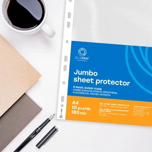 Bluering Genotherm lefűzhető A4-es katalógustartó, 180 micron vastagságban, 10 darabos csomag