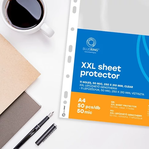 Genotherm A4 XXL laminálófólia 50 micron vastagság, 250×310 mm extra széles, víztiszta, 50 darabos csomag