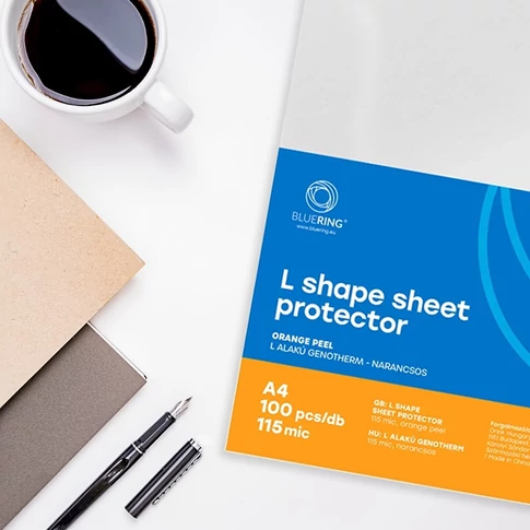 Genotherm L tasak A4 115 µ Bluering 100 db narancsos műanyag dokumentumvédő