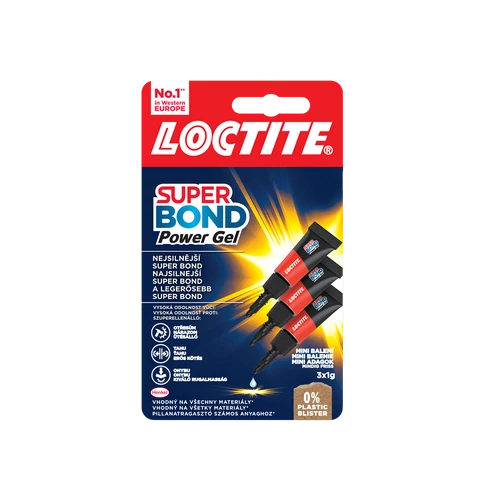 Pillanatragasztó 3x1g Loctite Super Bond Power Gél Mini Trio