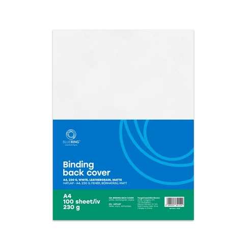 Hátlap, A4, 230 g. bőrhatású 100 db/csomag, Bluering® fehér