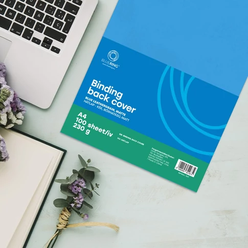 Hátlap, A4, 230 g. bőrhatású 100 db/csomag, kék Bluering® 