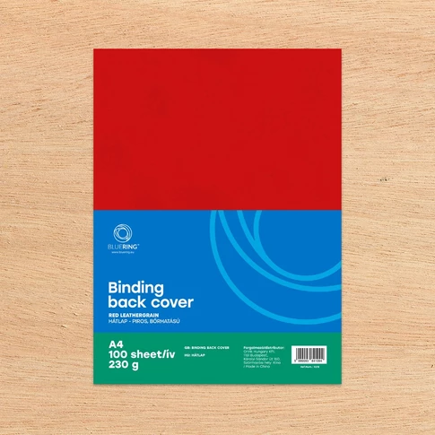 Hátlap, A4, 230 g. bőrhatású 100 db/csomag, Bluering® piros