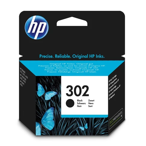 HP 302 / F6U66AE fekete eredeti tintapatron – HP DeskJet/ENVY/OfficeJet nyomtatókhoz, kiváló szöveges dokumentumokhoz