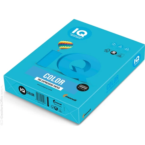 IQ Aqua Blue AB48 A4 színes papír – 80 g-os másolópapír 500 ívben, figyelemfelkeltő dokumentumokhoz és jelölésekhez