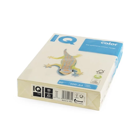 Másolópapír színes A4 80g IQ BE66 500ív/csomag pasztell vanília nyomtatáshoz