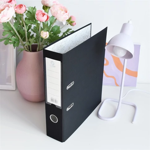 Bluering® fekete A4 iratrendező, 7,5 cm gerinccel, karos mechanikával és kihúzólyukkal