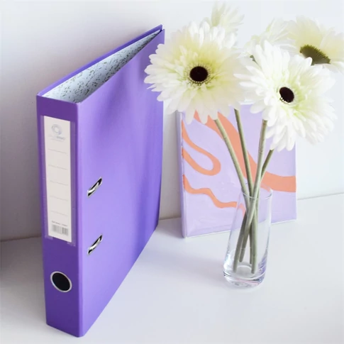 Bluering lila iratrendező A4, 5 cm gerincvastagsággal – emelőkaros, PP/karton kivitelű dokumentumtartó