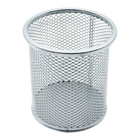 Ezüst fémhálós asztali rendező – Bluering – írószerek gyors eléréséhez és rendezett munkafelülethez