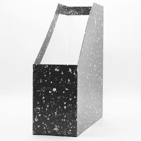 Bluering iratpapucs, 9 cm-es gerinc, fekete márvány-mákos karton, A4 dokumentumok tárolására