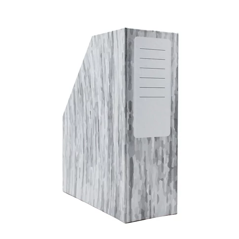 Szürke textil hatású Bluering iratpapucs 9 cm szélességgel irodai rendszerezéshez