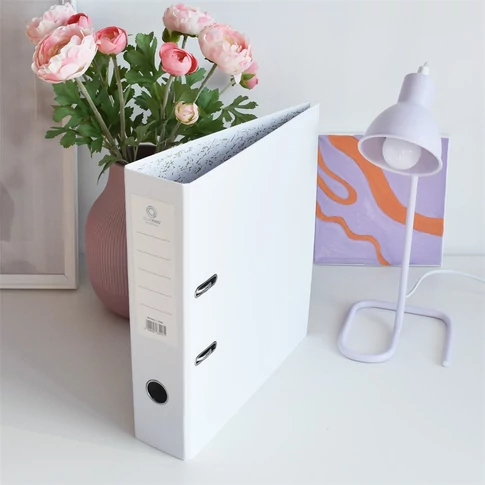 Bluering Smart fehér A4 iratrendező, 7,5 cm gerinccel, lapraszerelt kivitel, cserélhető gerinccímkével és kihúzónyílással