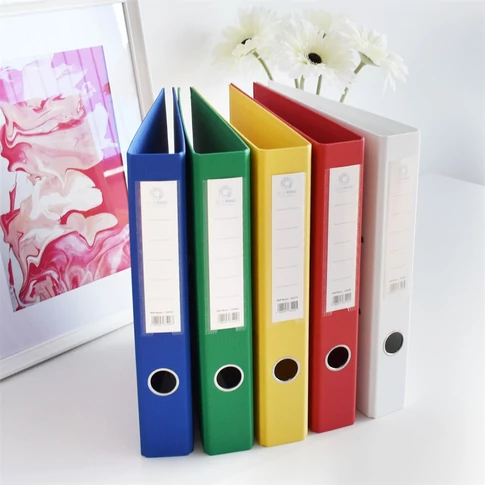 A4 iratrendező 5 cm gerinccel – Bluering® Premium fehér, PP borítás kívül-belül, feliratozható gerinccímkével