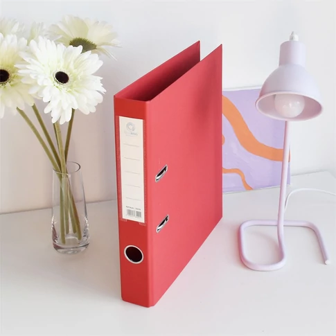 Iratrendező A4, 5cm, két oldalt PP borítás,lapraszerelt, Bluering® Premium piros