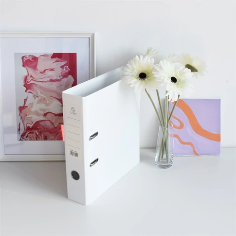 Iratrendező A4, 7,5cm, két oldalt PP borítás,lapraszerelt, Bluering® Premium fehér