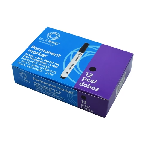 Alkoholos marker 3mm, kerek végű Bluering® fekete