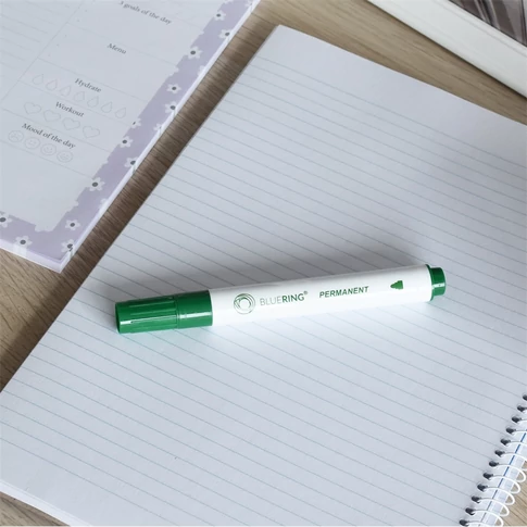 3 mm-es kerek hegyű Bluering zöld alkoholos marker műanyag, fém és karton felületek feliratozásához