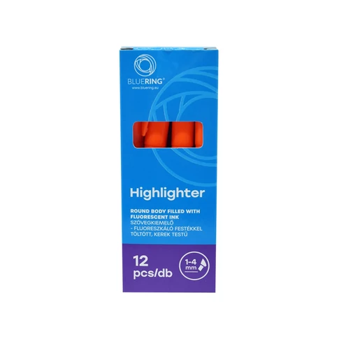 Narancs Bluering® szövegkiemelő – kerek kialakítás – fontos részek kiemelésére füzetben és könyvben