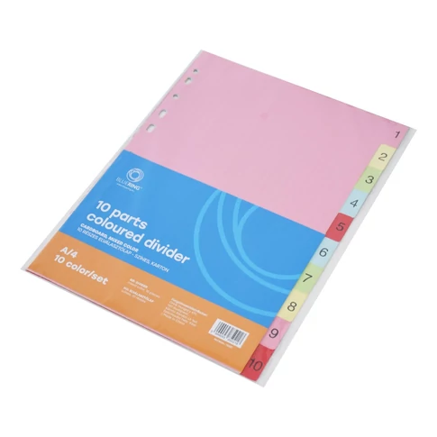 Elválasztólap, színes karton 10 részes Bluering