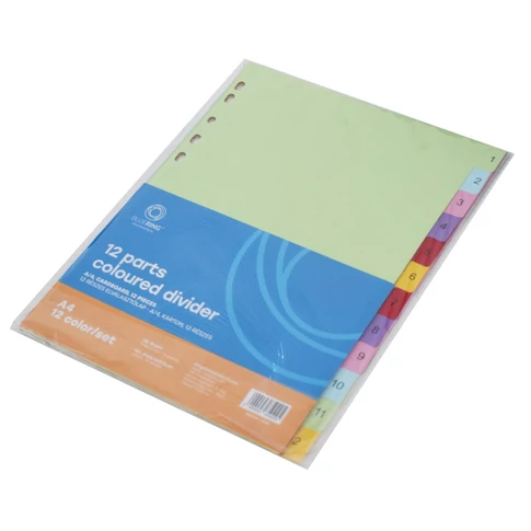 12 részes karton elválasztólap A4 dokumentumokhoz