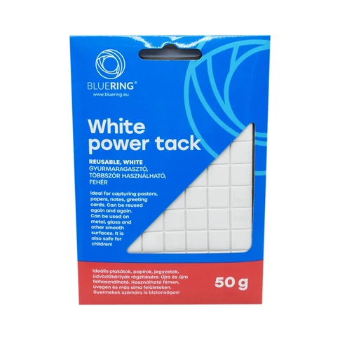Bluering® gyurmaragasztó 50 g-os csomag, újrahasználható, nyom nélkül eltávolítható rögzítő massza poszterekhez és kisebb tárgyakhoz