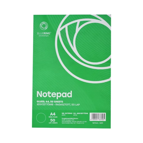 Bluering A4 jegyzettömb sima 50 lap felül ragasztott jegyzetlap tömb